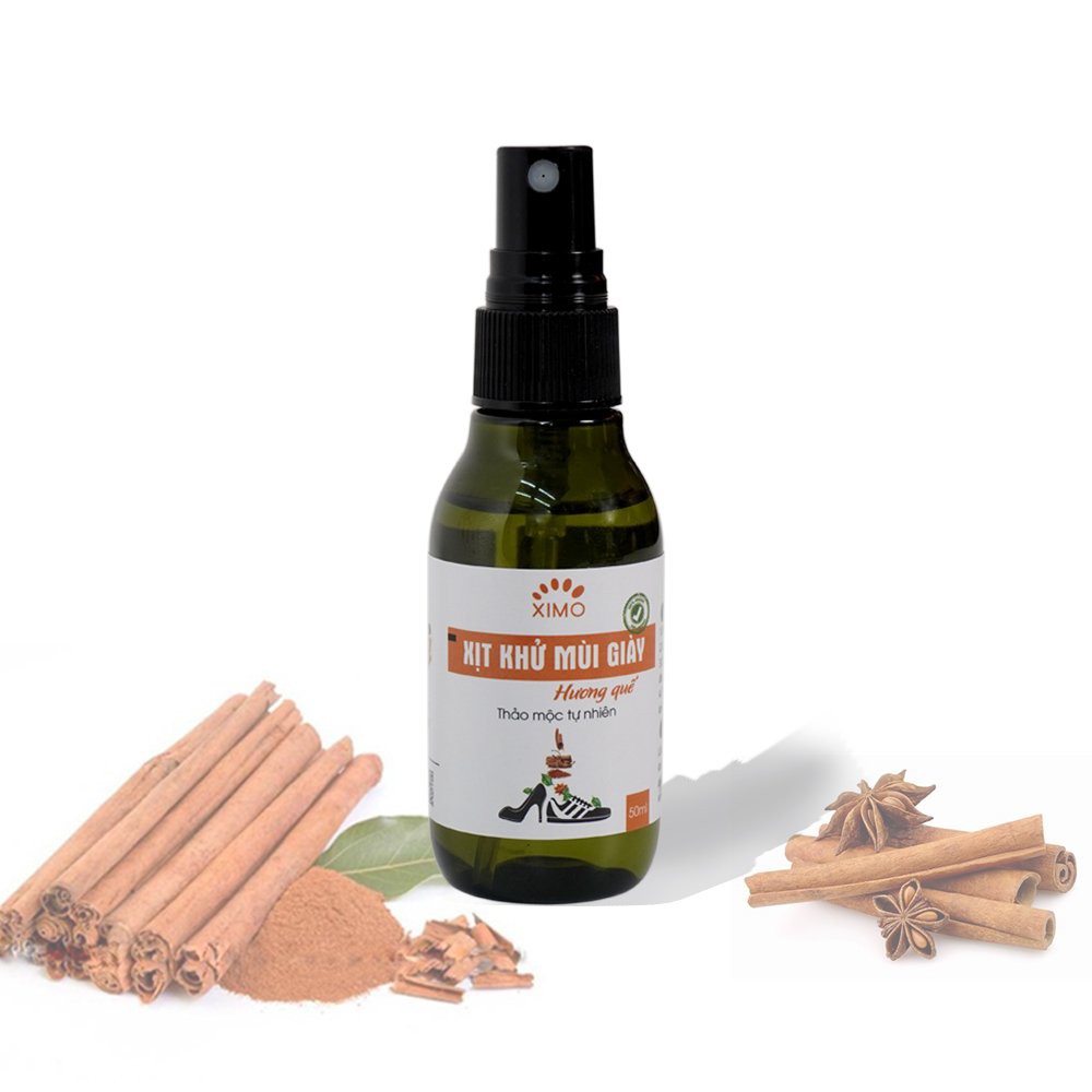 Xịt khử mùi hôi giày Hương Quế, Hương Chanh, Hương Xả Nano Bạc XIMO đánh bay mùi hôi chân, giày, túi