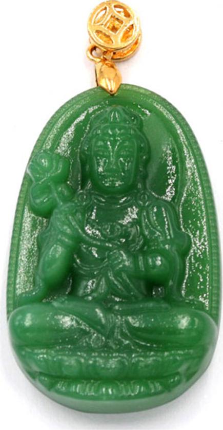 Mặt Phật Đại Thế Chí Bồ Tát thạch anh xanh 4.3cm