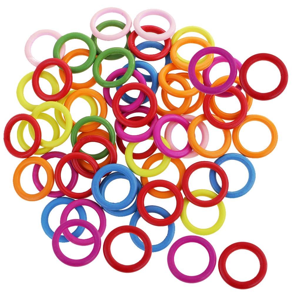 50pcs Colorful Wood Loop Rings for Pendant Connectors Jewelry Making Craft
