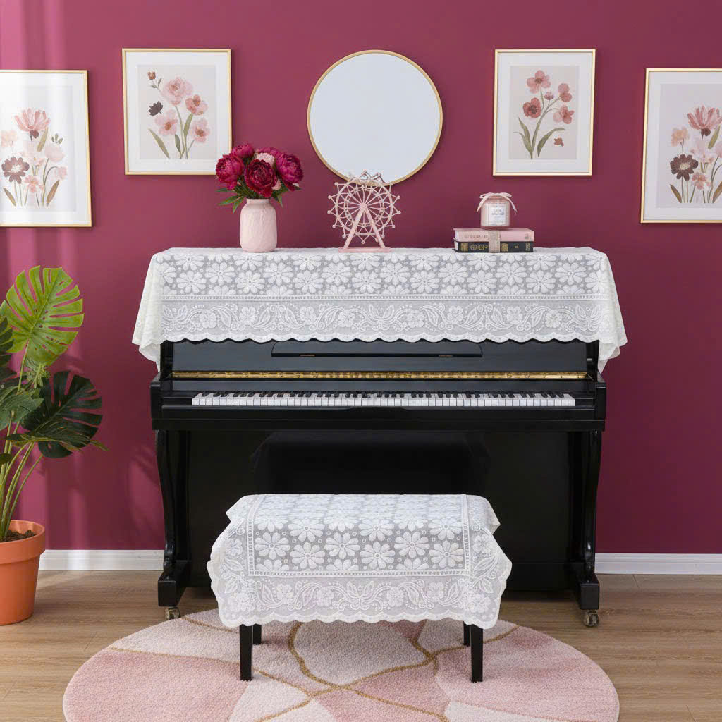 Khăn phủ đàn piano cơ đàn piano điện tử 88 phím cổ điển sang trọng trang trí noel giáng sinh Tết năm mới sinh nhật - Hàng chính hãng