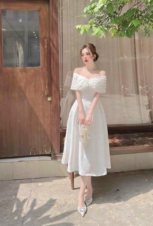 ĐẦM XÒE TRỄ VAI PHỐI VOAN BI 13489