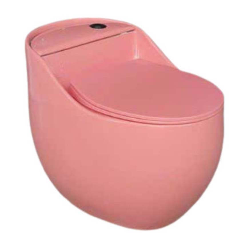 Bồn cầu trứng hiệu màu hồng phấn tạo điểm nhấn hoàn hảo cho phòng tắm phái đẹp