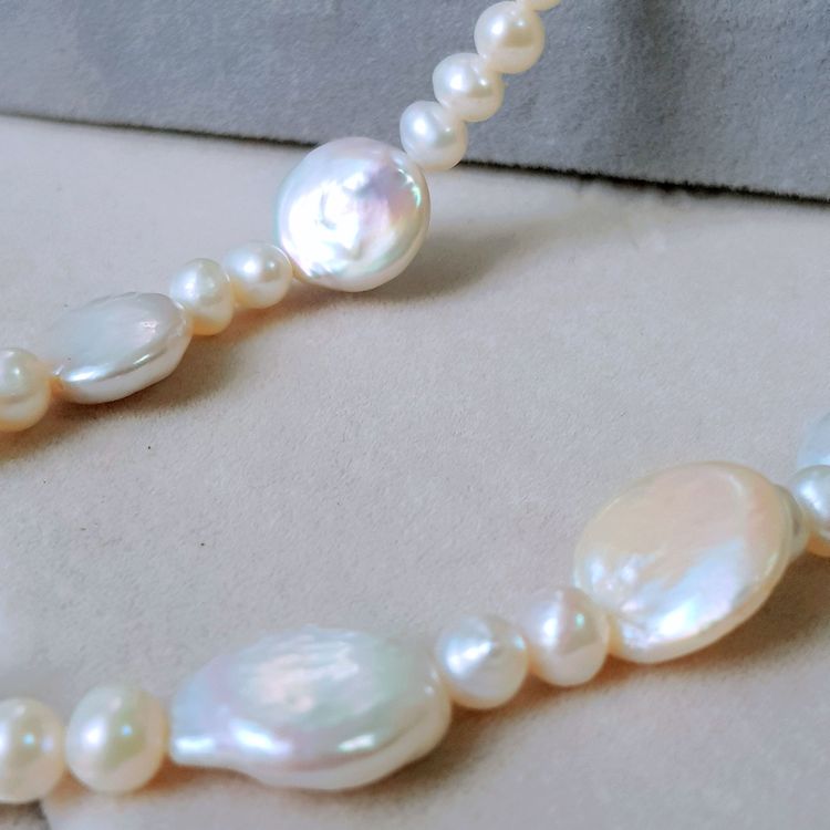 Vòng Cổ Ngọc Trai Tự Nhiên Cao Cấp - Chuỗi Đơn Mix Baroque - Trang Sức Cô Tấm - BALI PEARL (5-13ly) - CTJ3811 - Trắng