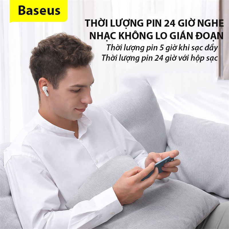 Tai nghe TWS chống ồn chủ động Baseus SIMU ANC S1 / S1 Pro True Wireless Earphone (Xuyên Âm, Hi Fi/ Stereo, AAC/SBS, Dual Core DSP) - Hàng chính hãng