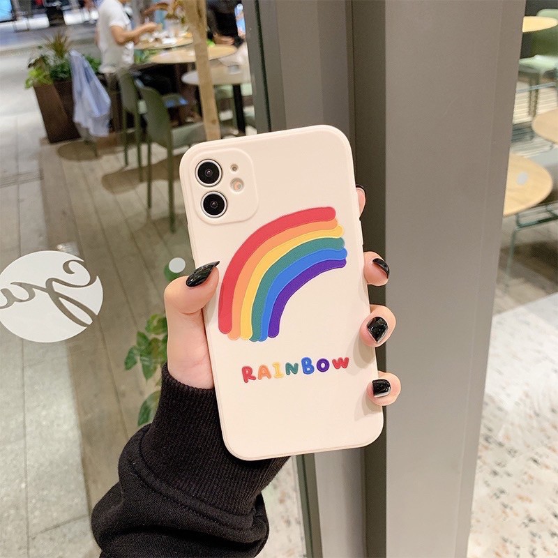 Ốp Lưng Cạnh Vuông Rainbow Dành Cho iPhone 6 / 6 Plus / 7 / 7 Plus / 8 / 8 Plus / X / Xs / Xs Max / 11 / 11 Pro / 11 Pro Max / 12 / 12 Pro / 12 Pro Max
