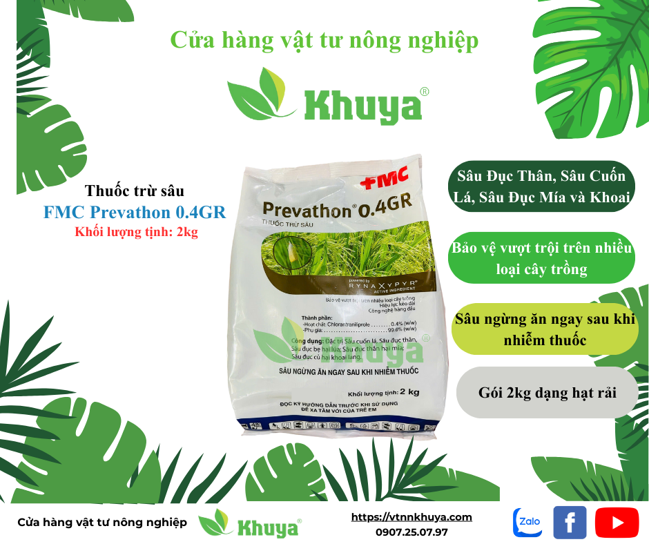 Thuốc trừ sâu FMC Prevathon 0.4GR gói 2kg Sâu Cuốn Lá - Sâu Đục Thân