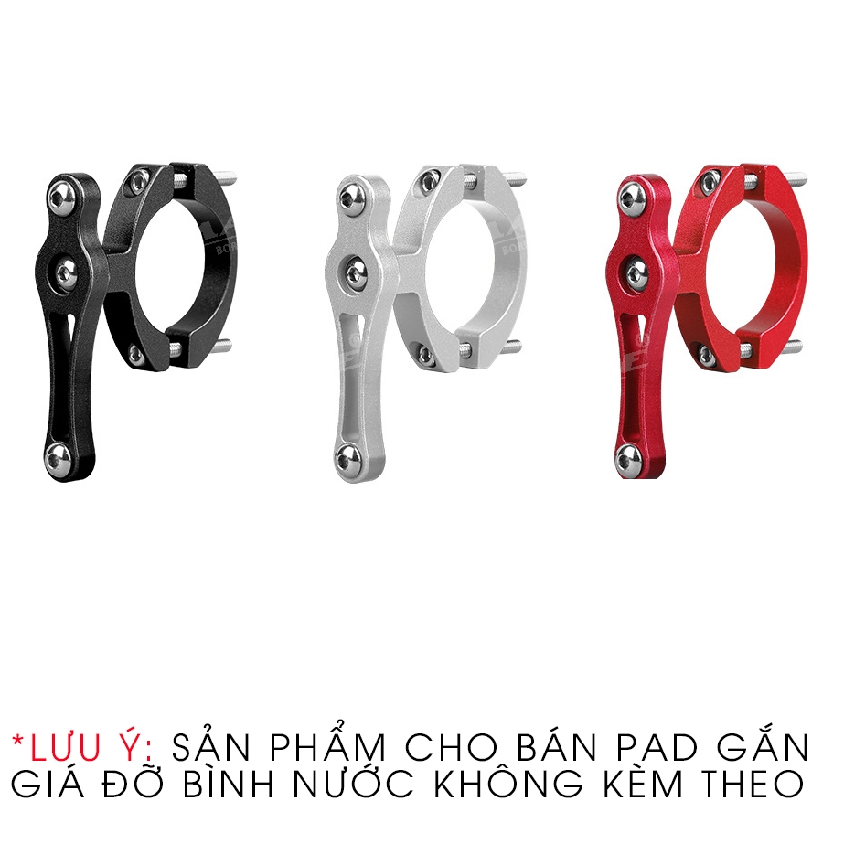 Pad gắn giá đỡ bình nước xe đạp chất liệu Nhôm lắp đặt ngang dọc cho đường kính 19-44mm - Mai Lee