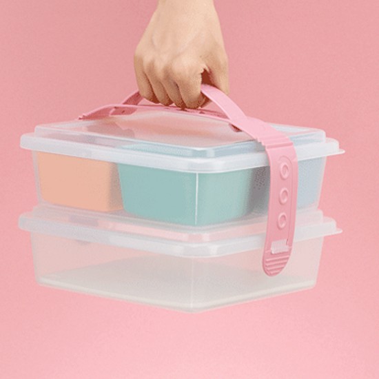 Set 2 hộp đựng cơm văn phòng nhiều ngăn tiện lợi - Nội Địa Nhật Bản