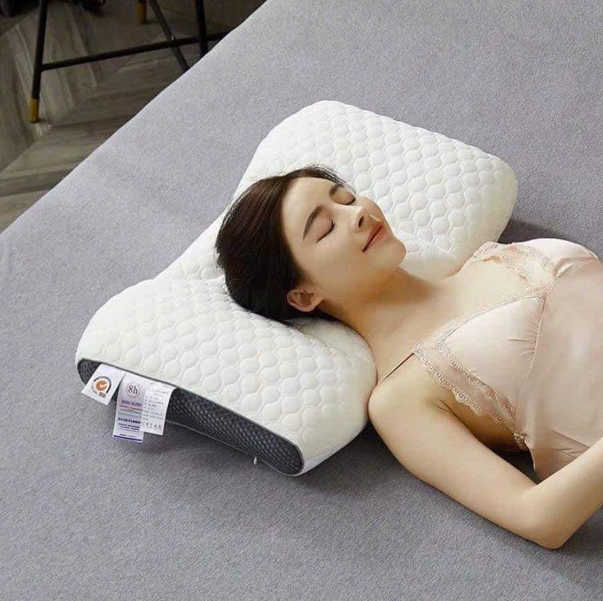 Gối spa chống đau mỏi vai gáy, gối công thái học chất liệu siêu mềm mại