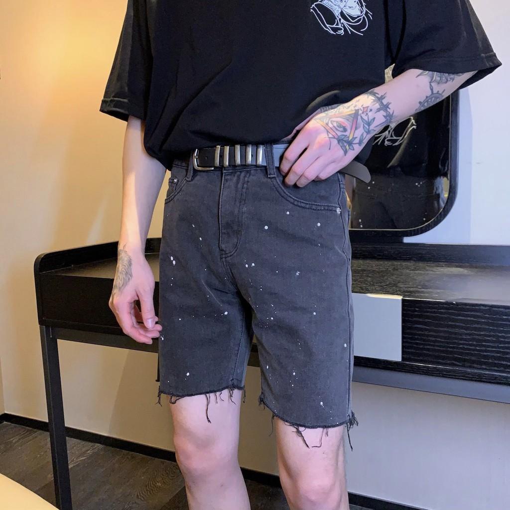 Quần short jeans chấm sơn