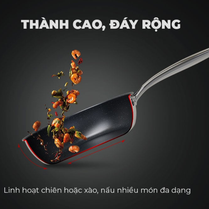 Chảo Inox Nguyên Khối Sunhouse Desire DEM - Dùng cho mọi loại bếp - Hàng chính hãng