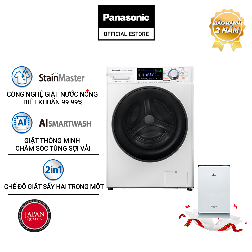 [Lắp đặt trong vòng 24h] Máy Giặt Cửa Trước Panasonic NA-S96FG1WVT- Diệt Vi Khuẩn 99.9% - Hàng chính hãng