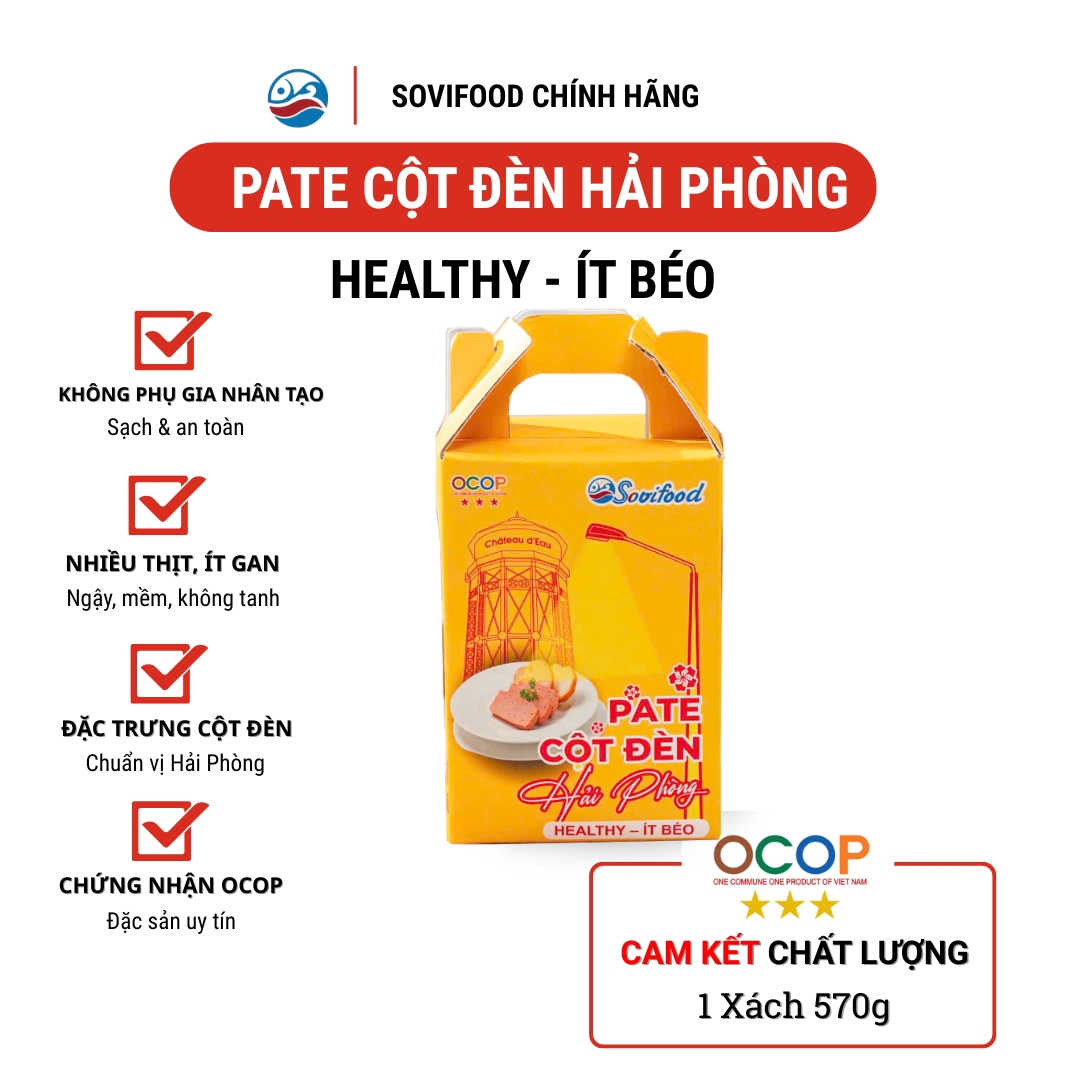 Xách Hộp Quà 3 Lon - Pate Cột Đèn Healthy Sovifood - Ít Béo, Ăn Kiêng Tiện Lợi – 570G