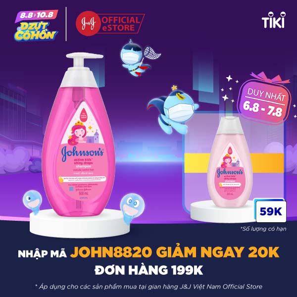 Dầu Gội Giúp Tóc Chắc Khỏe Cho Bé Gái Johnson’s Active Kids Strong & Healthy Shampoo 500ml