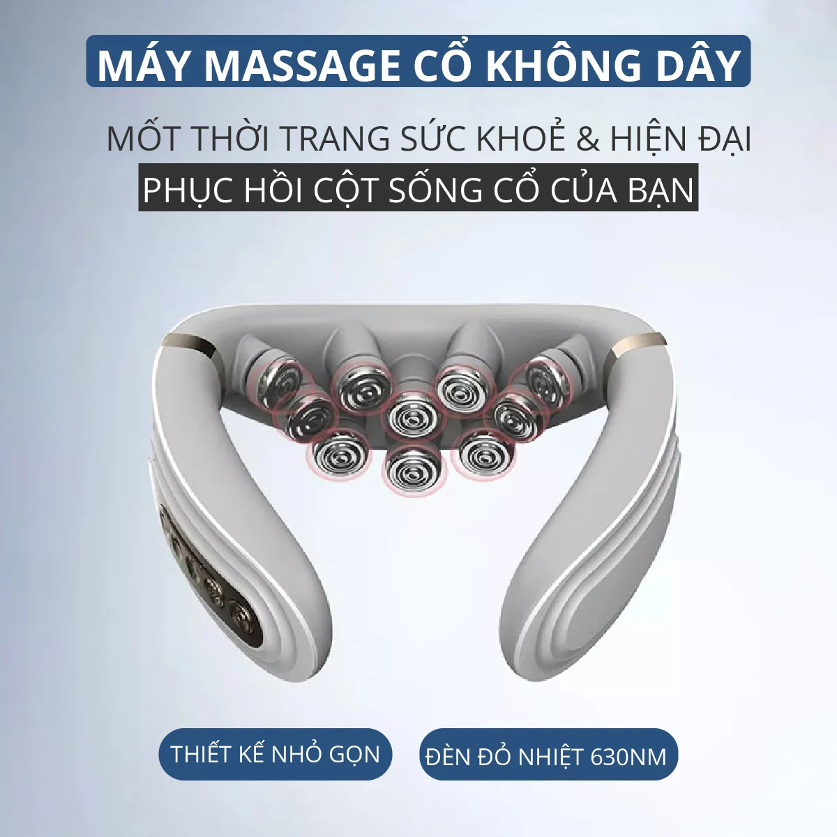 Máy massage cổ không dây 10 đầu rung nhiệt cao cấp Kachi MK350