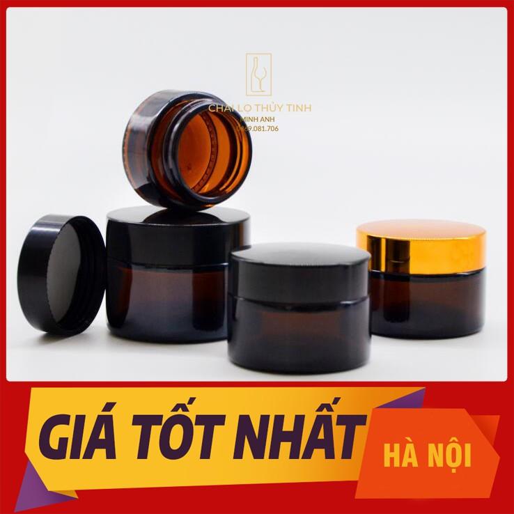 Hũ Thủy Tinh Nâu 50gr/100gr - chai lọ chiết mỹ phẩm