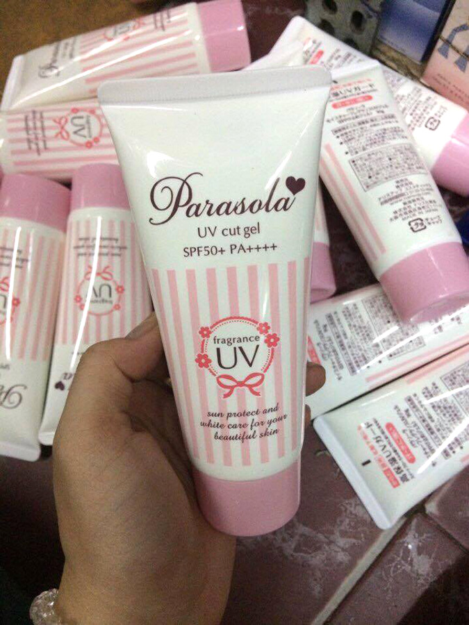 Kem chống nắng Parasola UV cut gel SPF50+ Nhật Bản 90ml + Móc khóa