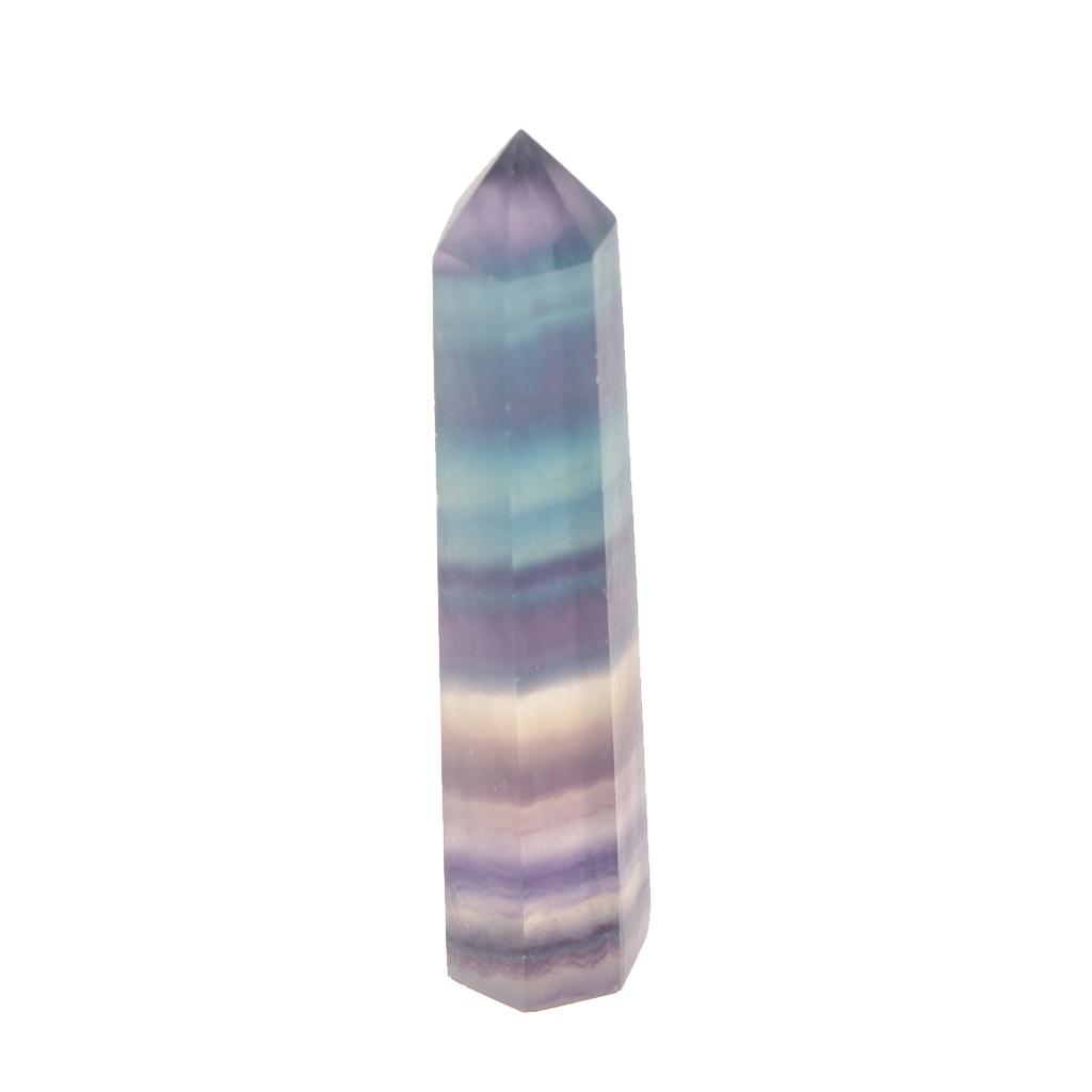 Natural Stone Hexagonal Crystal Column Colorful Fluorite Column Ornaments A