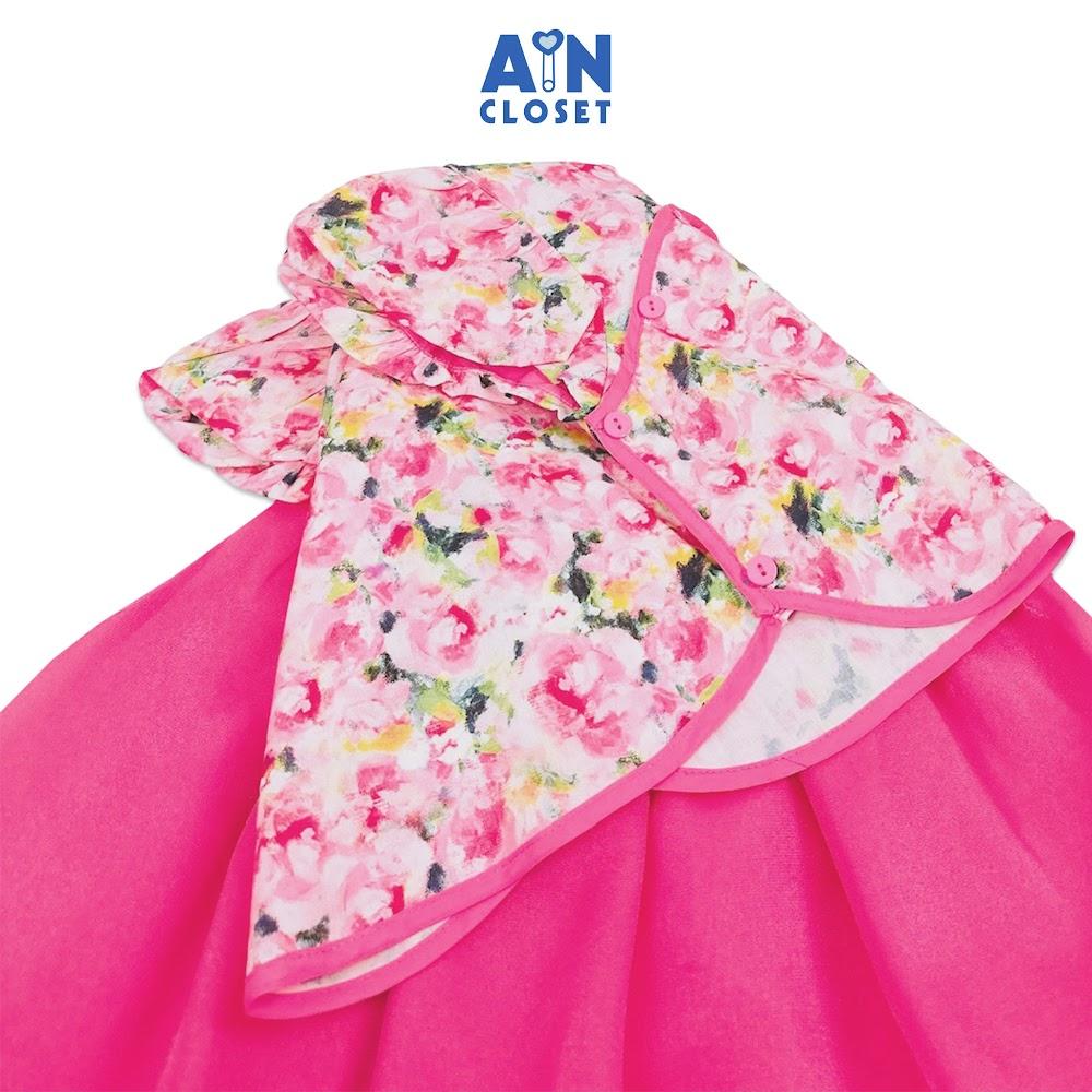 Set Áo váy bé gái Dân Quốc họa tiết hoa Mẫu Đơn Hồng Sen - AICDBGTNZY8O - AIN Closet