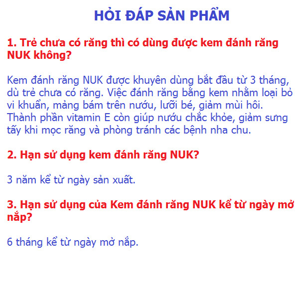 BỘ BÀN CHẢI VÀ KEM ĐÁNH RĂNG NUK CHO BÉ 3-36 THÁNG TẶNG 2 ZIPER 12CM