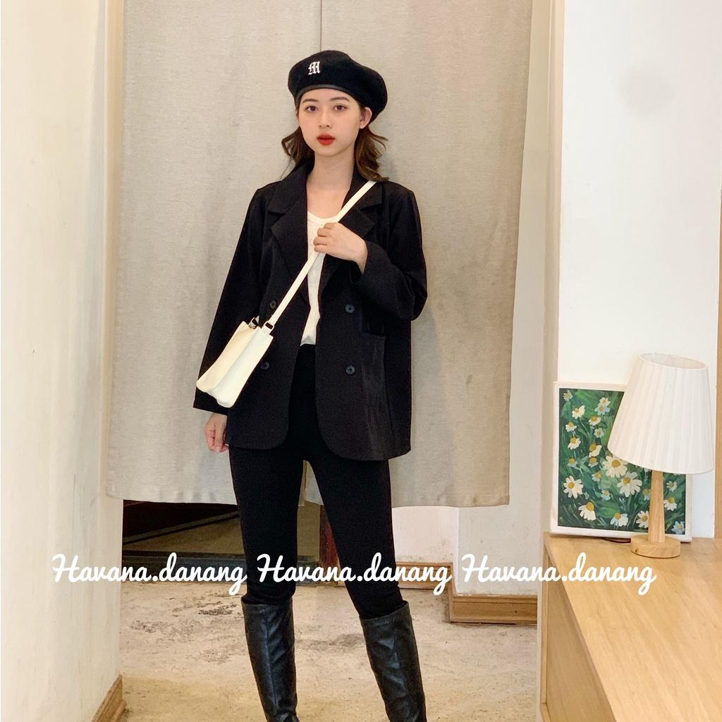 Áo blazer nữ, áo blazer dài tay một lớp , chất cát hàn dày dặn mềm mại thoáng khí