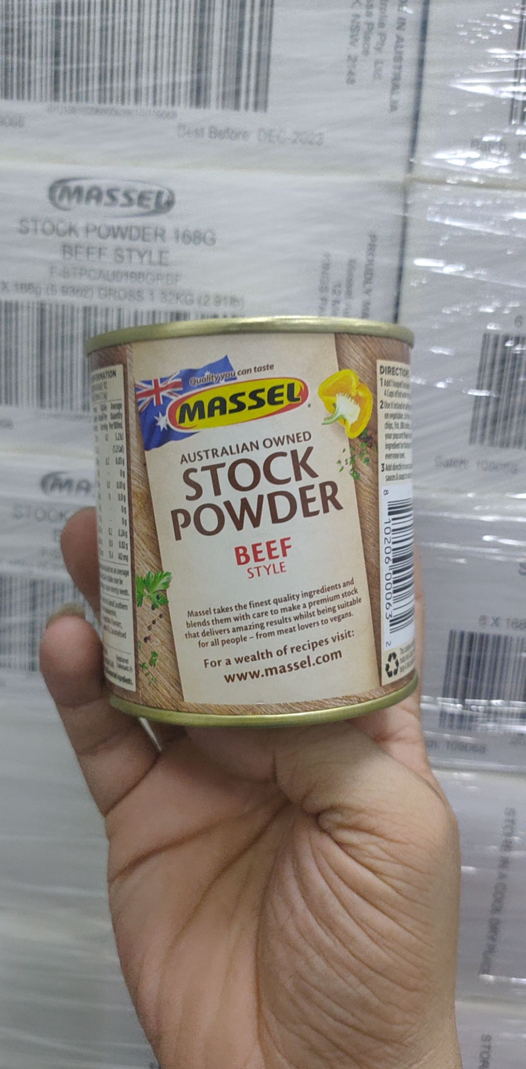 Hạt Nêm Cho Bé - Massel Stock Power Beef 100% Từ Rau Củ Hương Vị Bò - Nấu Được Món Chay, Món Mặn Cho Cả Gia Đình Và Dùng Nấu Ăn Dặm Cho Bé Rất Tốt – Lon 168g