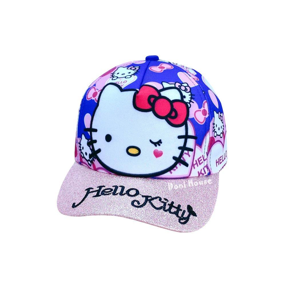 Nón Kết Mũ Lưỡi Trai Cho Bé Gái Từ 4 5 6 7 Tuổi Vòng Đầu 52cm Màu Hồng Hình Mèo Kitty Dễ Thương NK252