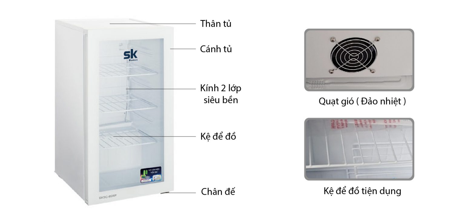 Tủ mát mini Sumikura 95 lít SKSC-95XW - HÀNG CHÍNH HÃNG