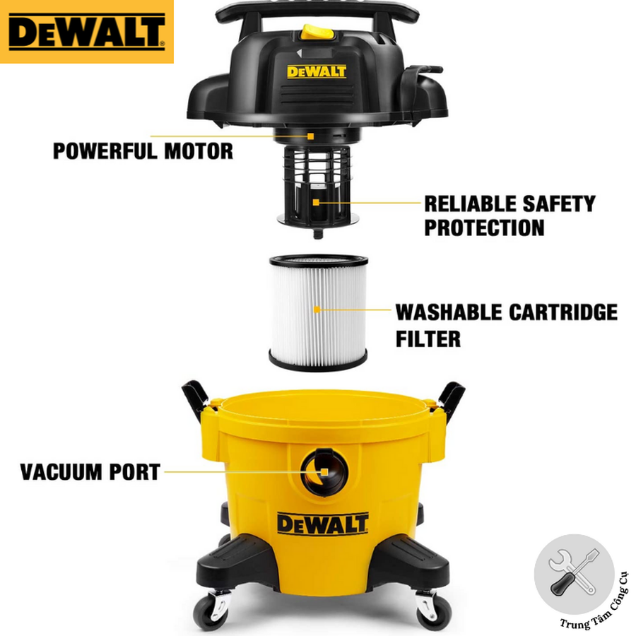 Máy hút bụi Công nghiệp 3 chức năng 23L Dewalt DXV23P - Hàng chính hãng