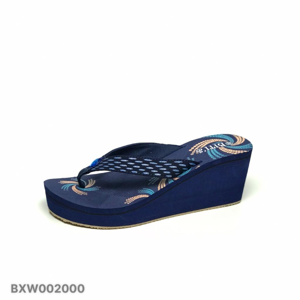 Dép kẹp xỏ ngón quai vải đế hoa xốp ép cao su 7cm BXW002000