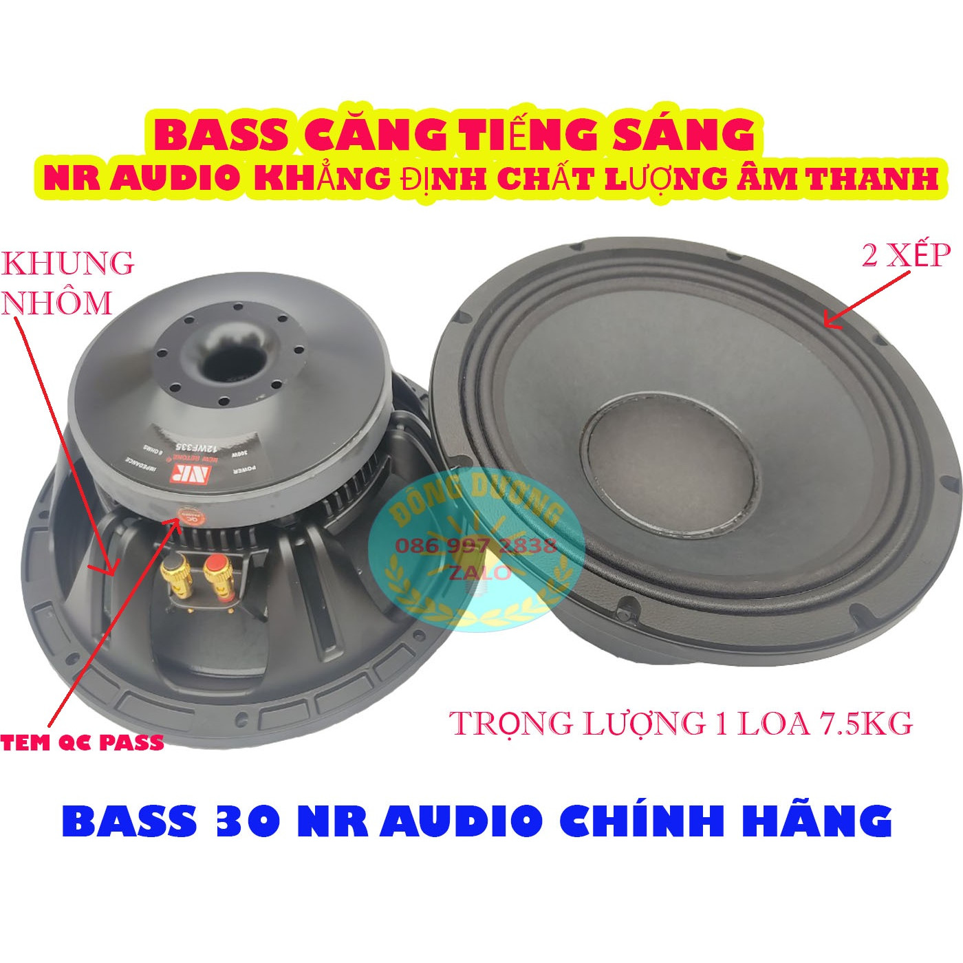 CỦ LOA KARAOKE BASS 30 ( 3 TẤC ) NR AUDIO TỪ 190 CÔN 76 - HÀNG NHẬP KHẨU