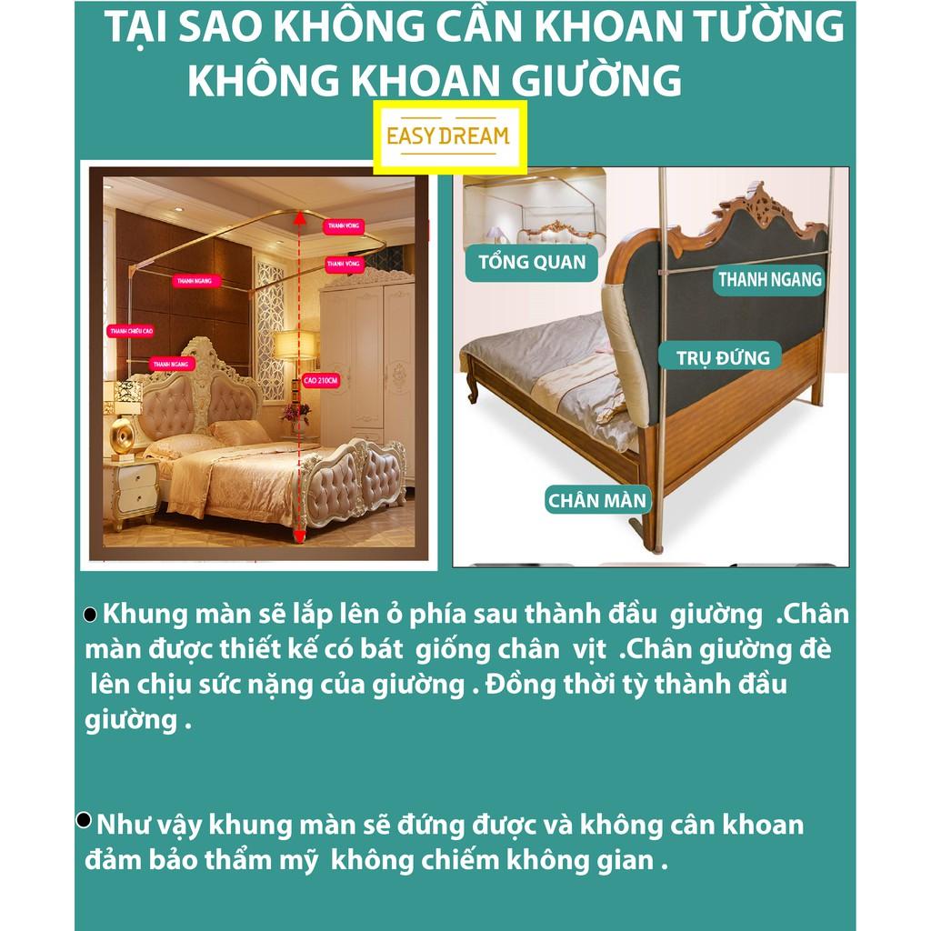 Màn khung không khoan tường chính hãng EASY DREAM chống muỗi- mùng ngủ công chúa cao cấp