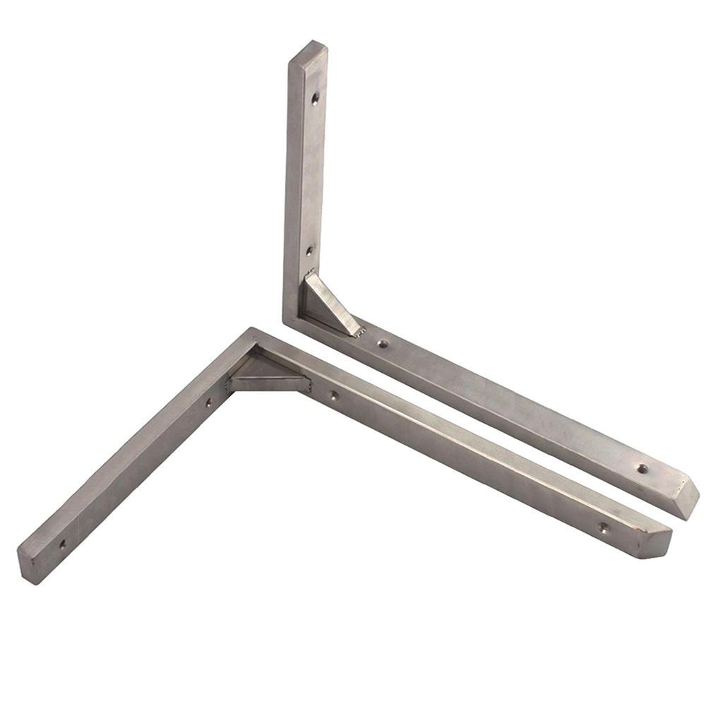 3X 2 Pcs Stainless steel Triangular Corner Wall Shelf Bracket Holder 12 inch