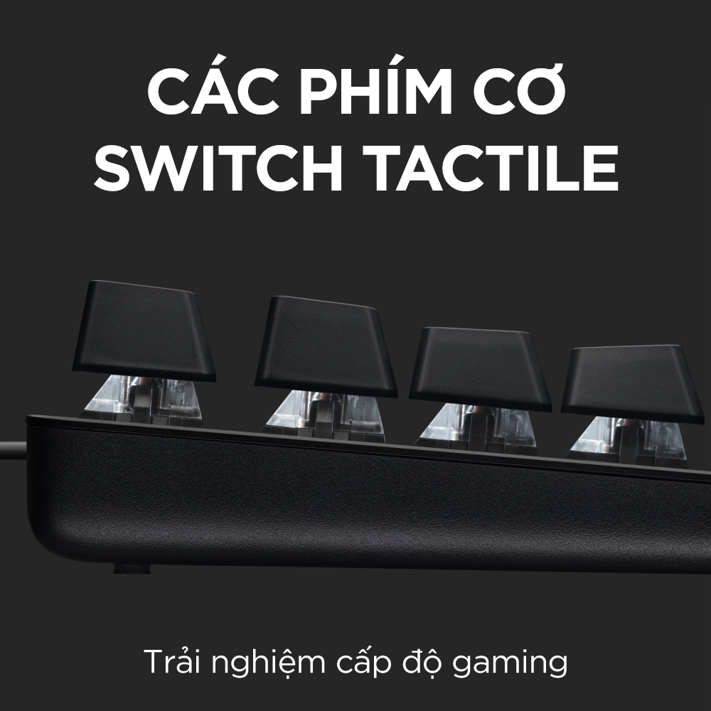 Bàn phím cơ game Logitech G413 TKL SE / G413 SE Full size – Keycap PBT, Switch Tactile, Anti-Ghosting khi nhấn 6 phím cùng lúc, đèn LED trắng -Hàng Chính Hãng