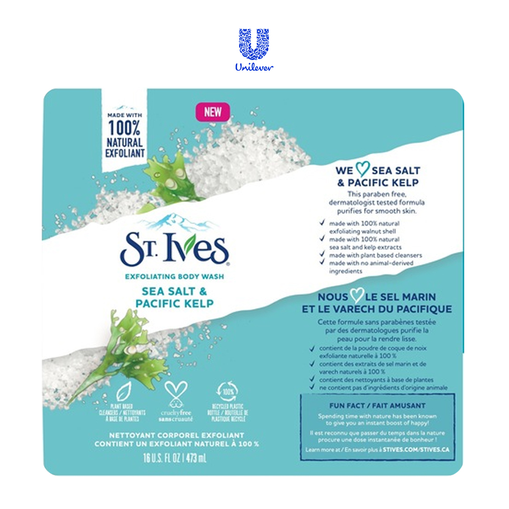 Sữa tắm dưỡng da St.Ives Trái Mơ/ Yến Mạch và Bơ/ Muỗi Biển/ Cam Chanh 473ml