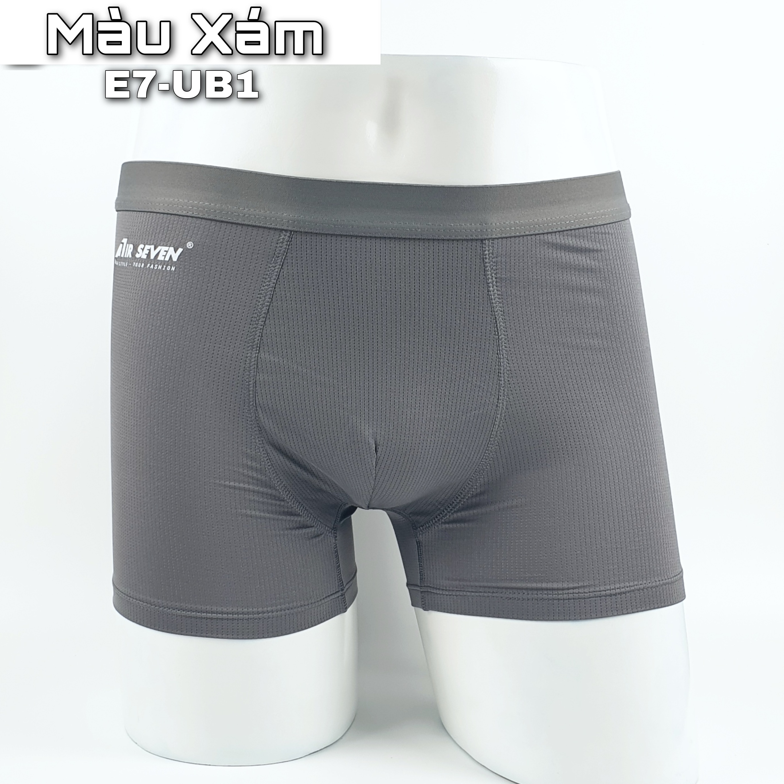 Quần lót nam Boxer thun co giãn 4 chiều, lưng thun nhỏ, công nghệ thoáng khí - màu Xám