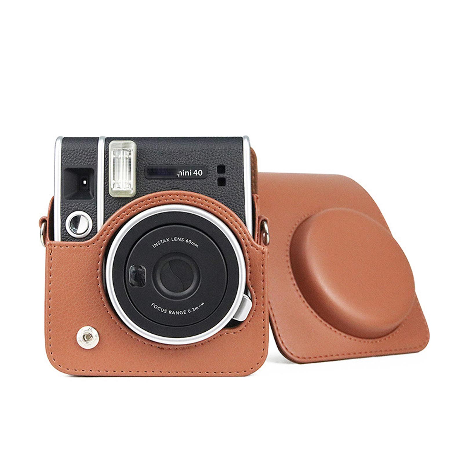 Mini 40 Retro PU Protection Bag Bìa vỏ bọc cho Fujifilm Instax Instant Film Photo Camera với vai Dây đeo có thể tháo rời