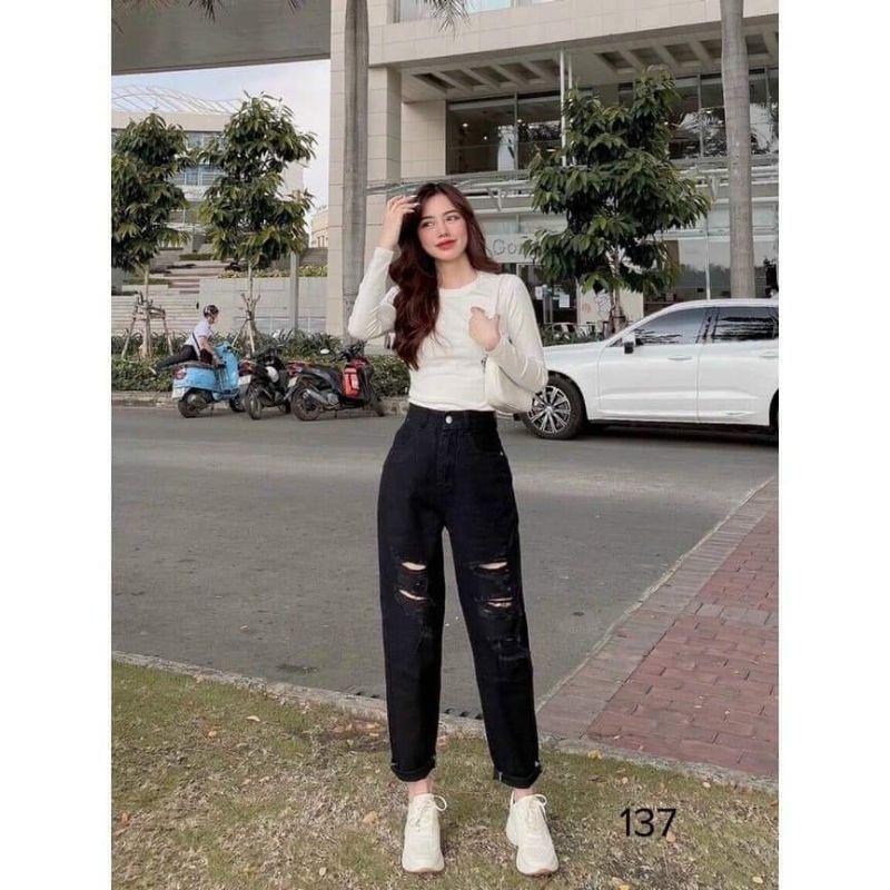 - - QUẦN BÒ DÁNG BAGGY RÁCH - - mẫu hot 2022