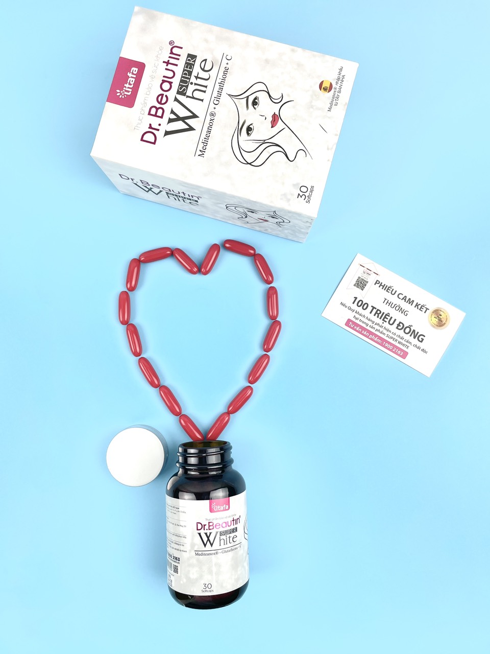 Viên uống trắng da DR.BEAUTIN SUPER WHITE hộp 30 viên - Giảm thâm, sạm, nám, tàn nhang. Giúp da trắng sáng, đều màu