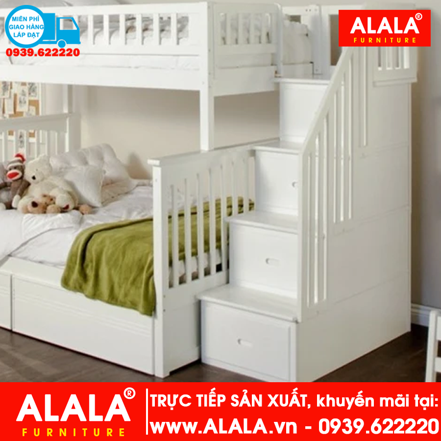 Giường tầng ALALA105 (1m2, 1m4) gỗ thông nhập khẩu - www.ALALA.vn® - Za.lo: 0939.622220