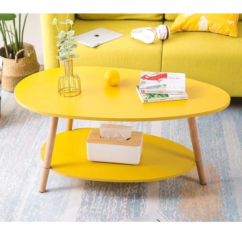 Bàn trà/sofa hình Trứng 2 tầng phong cách Bắc Âu