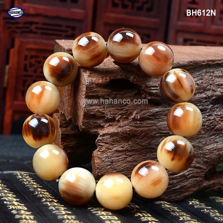 Vòng Tay sừng bò Châu Phi màu vân nưa (BH612N) Giúp Tâm Bạn Tĩnh - Sức Khỏe Bình An - Tài Lộc - Bracelet of HAHANCO