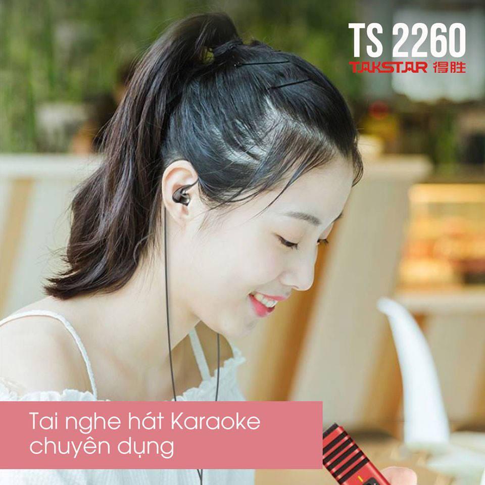 Tai nghe kiểm âm TAKSTAR TS-2260, tai nghe nhét tai, dây dài 1.2m, kèm jack nối, hàng chính hãng