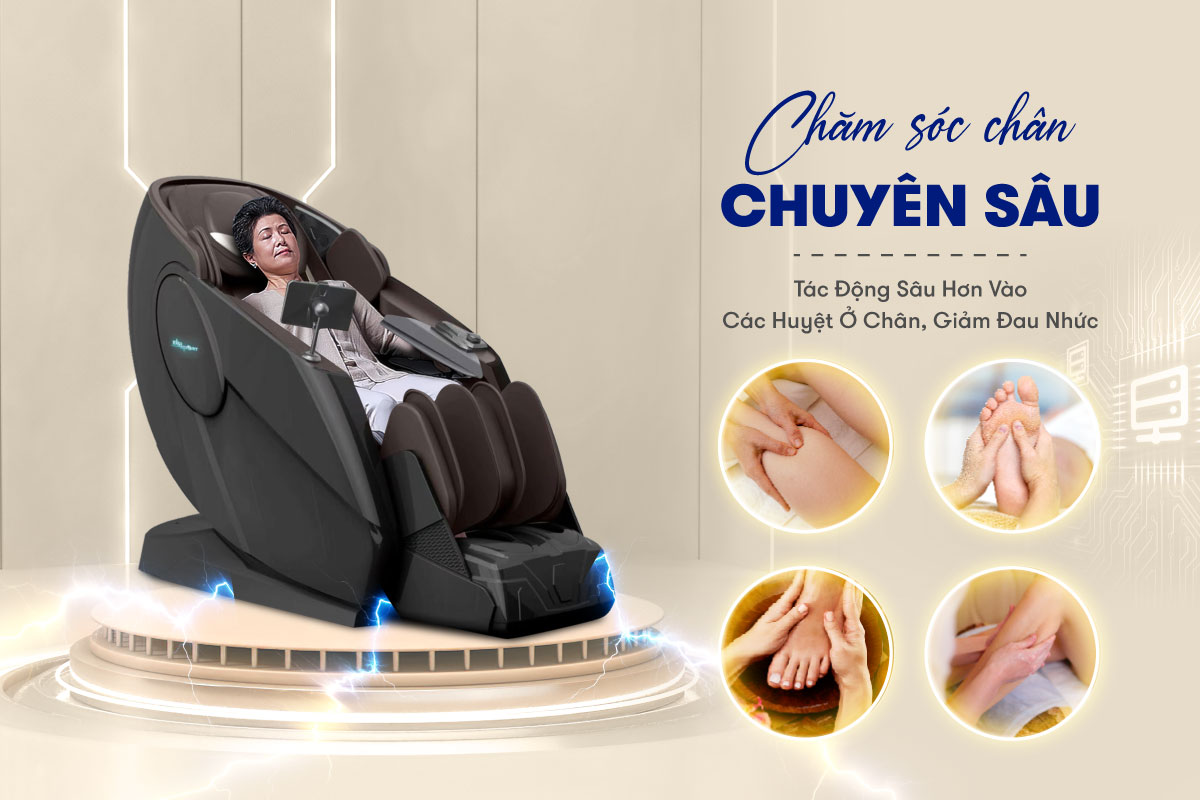 Ghế massage ELIP O7 - Công nghệ massage 5D Plus, Điều khiển giọng nói, Massage châm cứu bàn tay