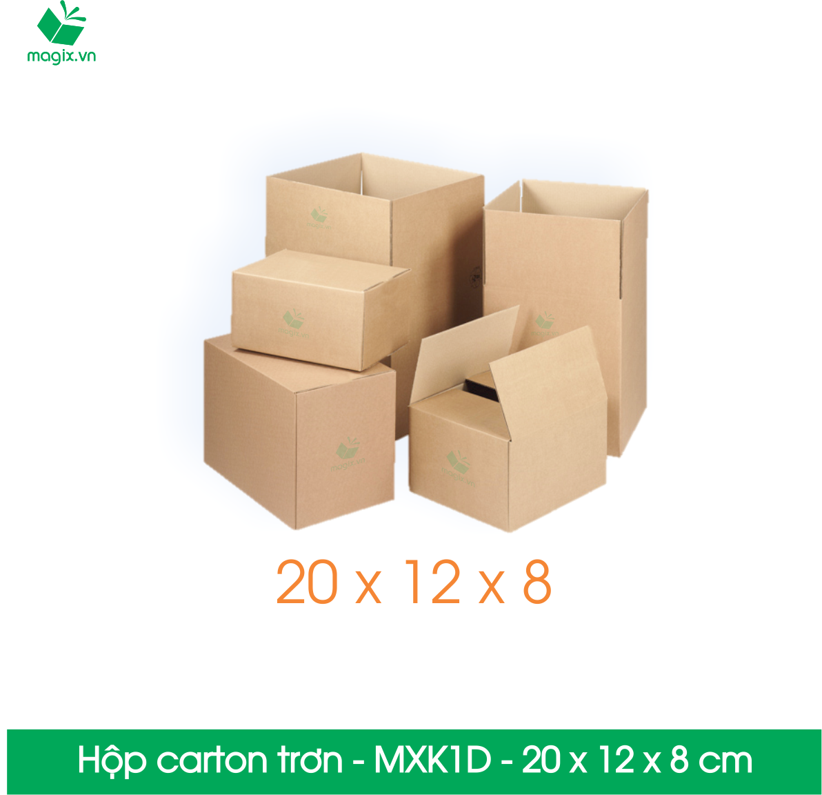 MXK1D - 20x12x8 cm - 100 Thùng hộp carton