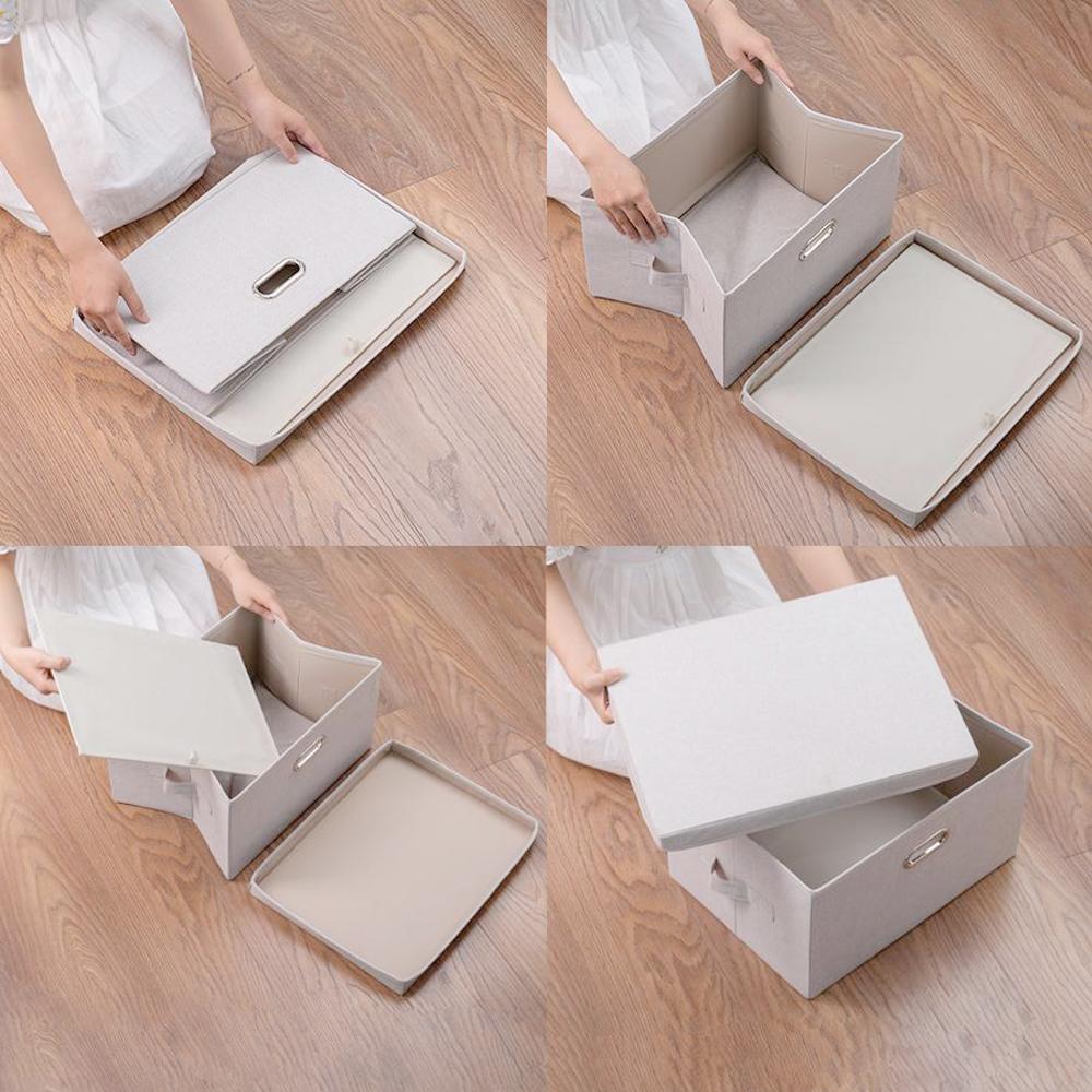 Combo 2 hộp đựng đồ vải Oxfort 600D - MA02 - phong cách Hàn Quốc, quai sắt inox sáng bóng bền đẹp