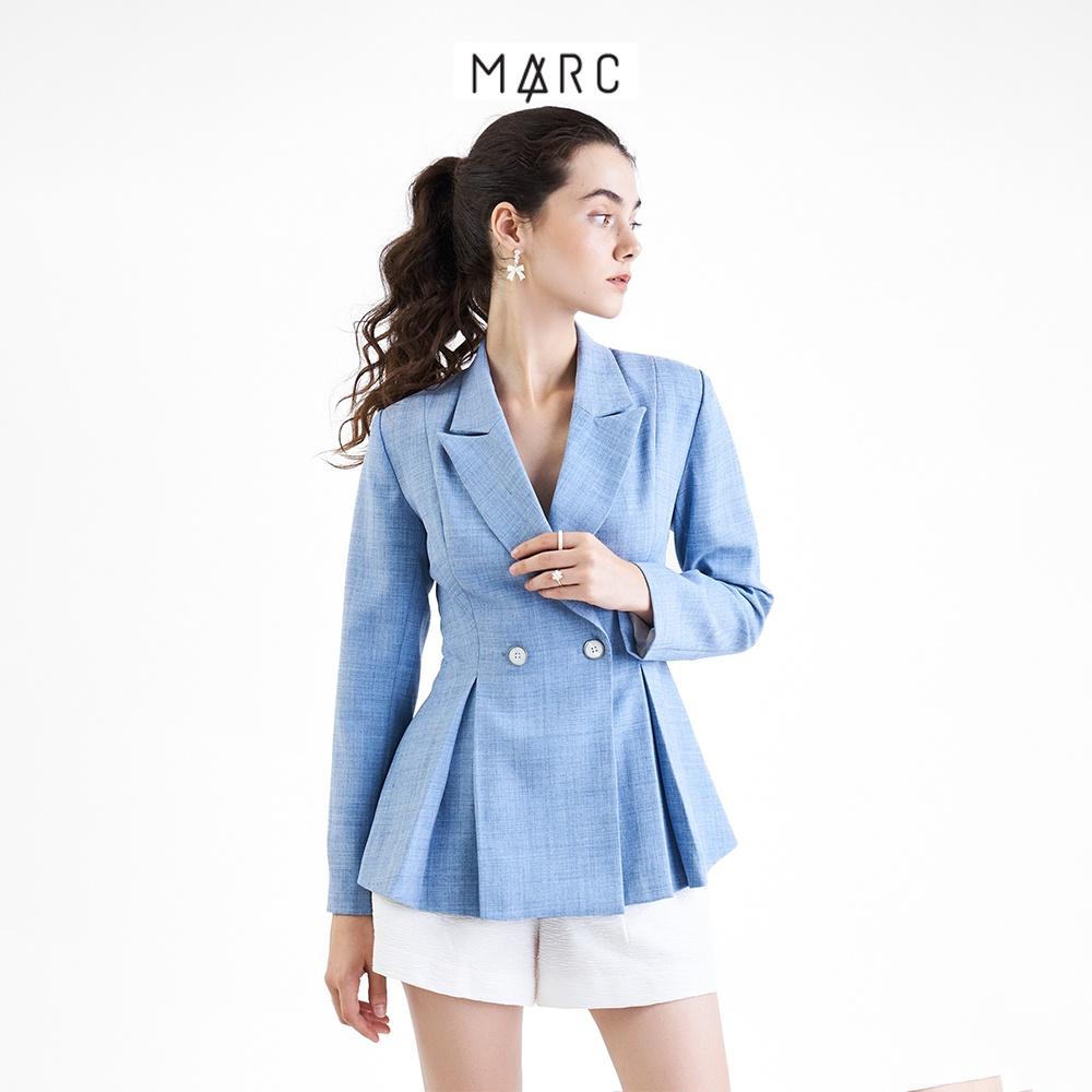 Áo blazer nữ MARC FASHION 2 nút xếp li thân trước FASH101522