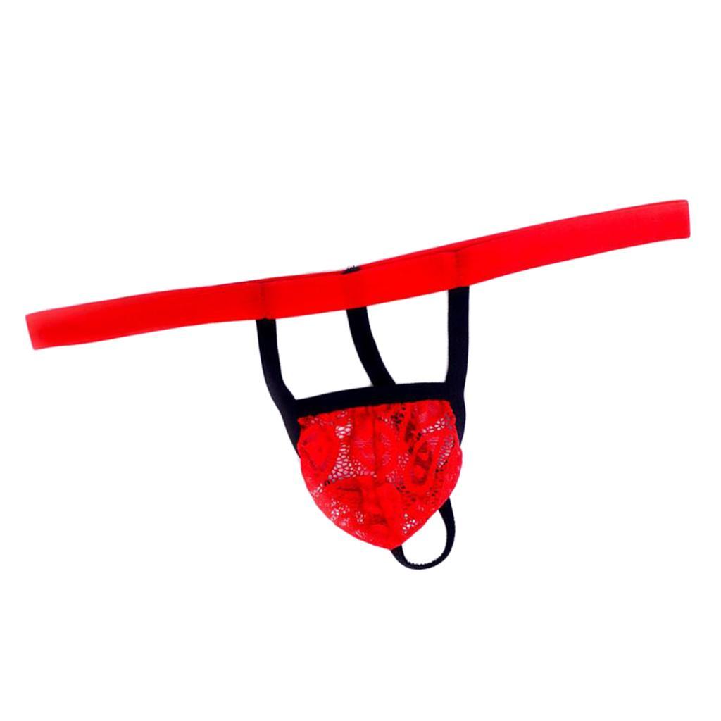 2-6pack Mens Sexy Mini Lace See-through Pouch G-string T-back Briefs Underwear