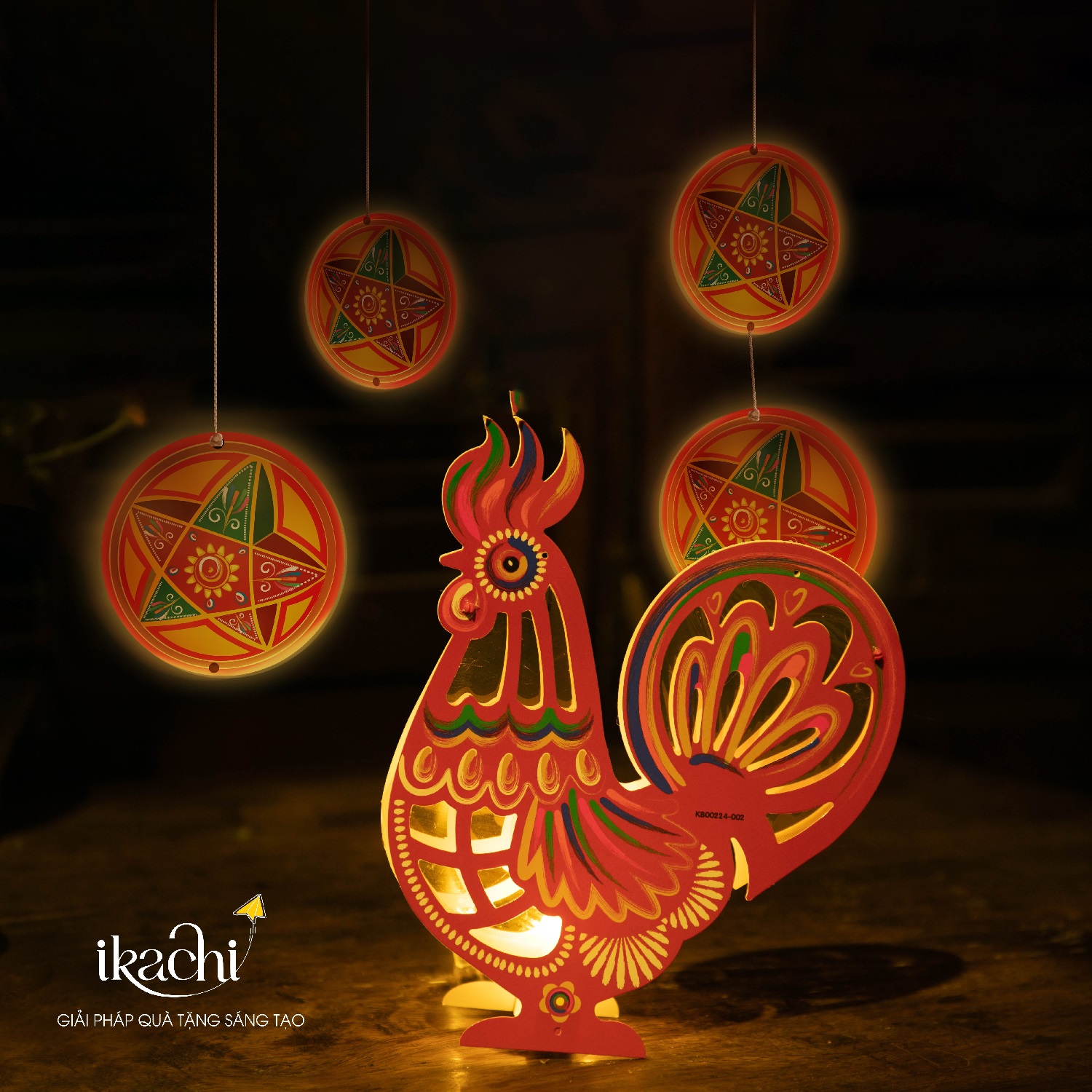 Lồng đèn Trung Thu - Lồng đèn trang trí &quot;Ký ức tuổi thơ&quot; hình Gà (size mini)