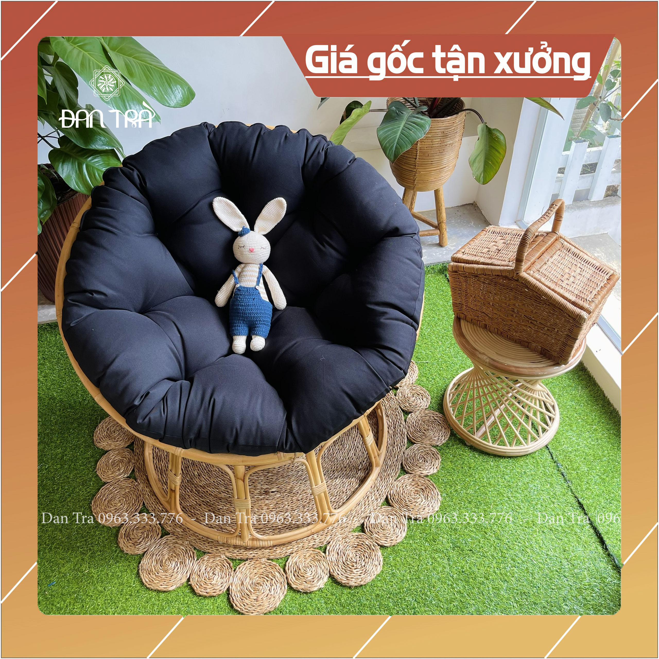 [RẺ VÔ ĐỊCH] Ghế Mây PAPASAN Truyền Thống 1M - Nội Thất Mây Tre